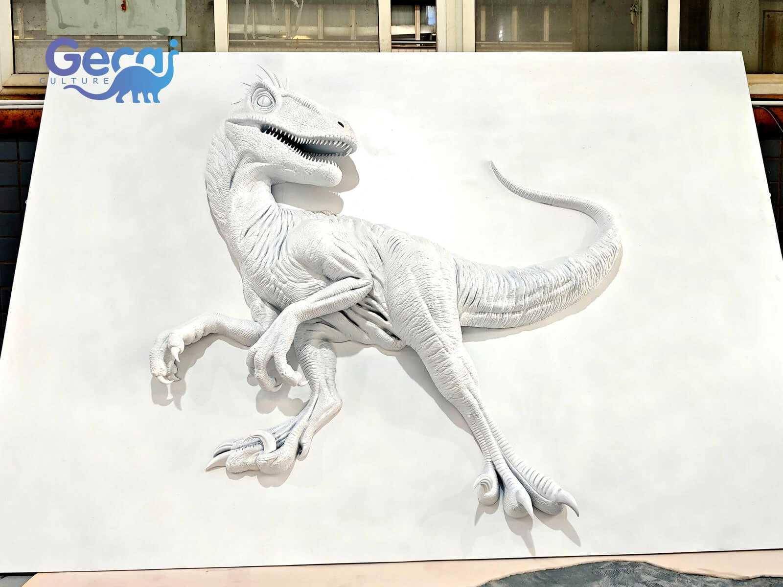 Custom Velociraptor Fiberglass Sculpture Decoration