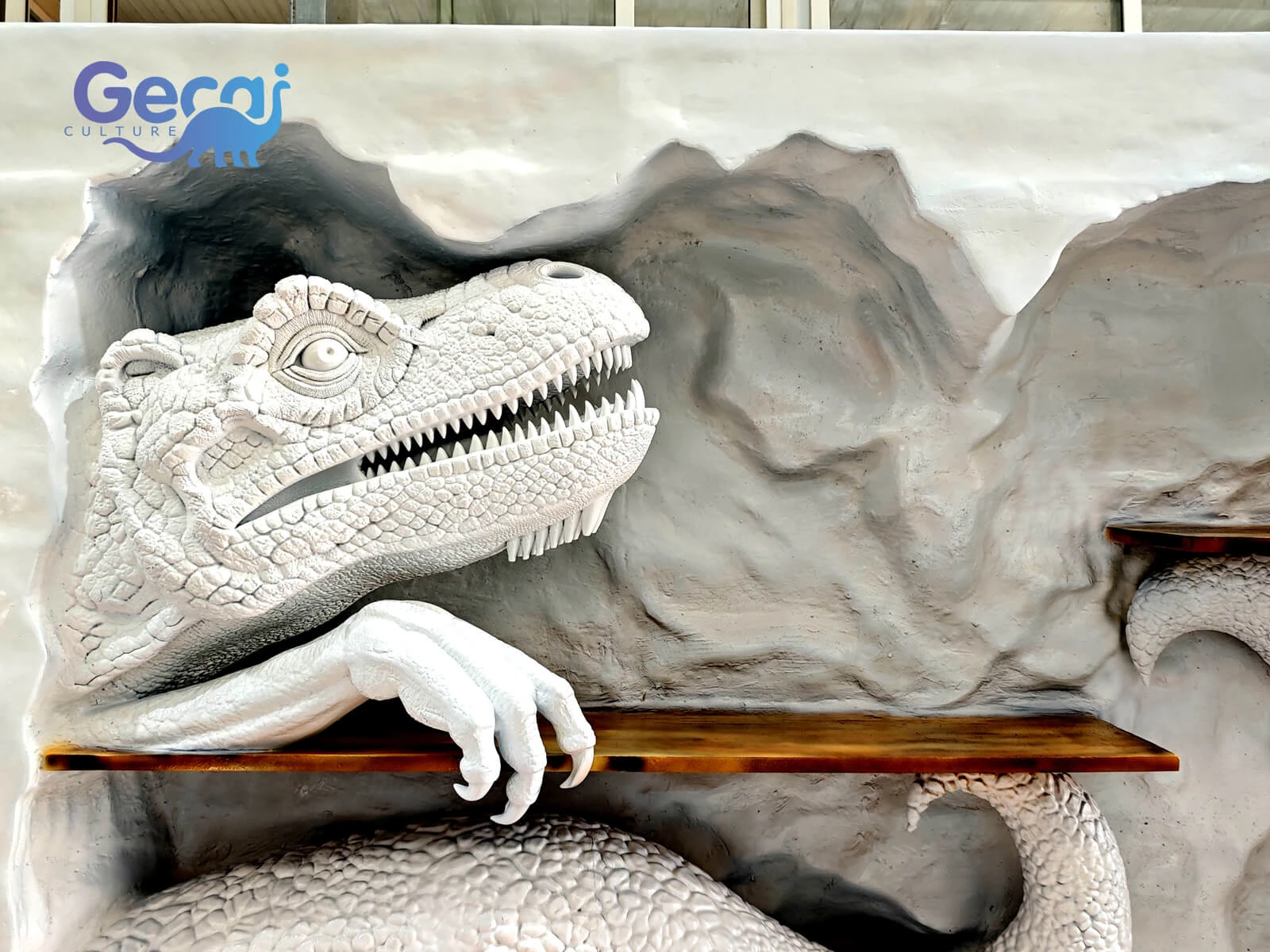 Fiberglass Dinosaur Bookshelf Sculpture Decoration is a creative and eye-catching display designed for libraries, children’s reading areas, schools, bookstores, theme parks, and educational spaces. Combining a dinosaur sculpture with functional bookshelf design, this decoration creates a unique prehistoric atmosphere w...