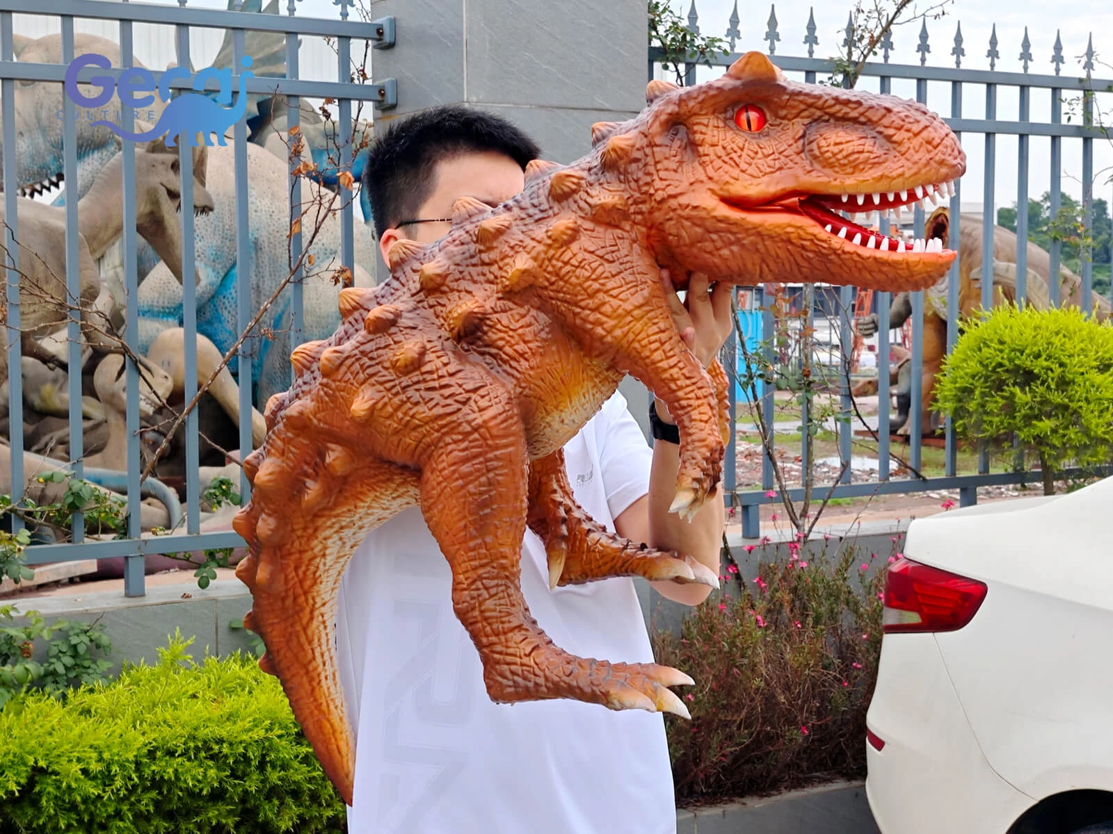 Realistic Carnotaurus Dinosaur Puppet for Events