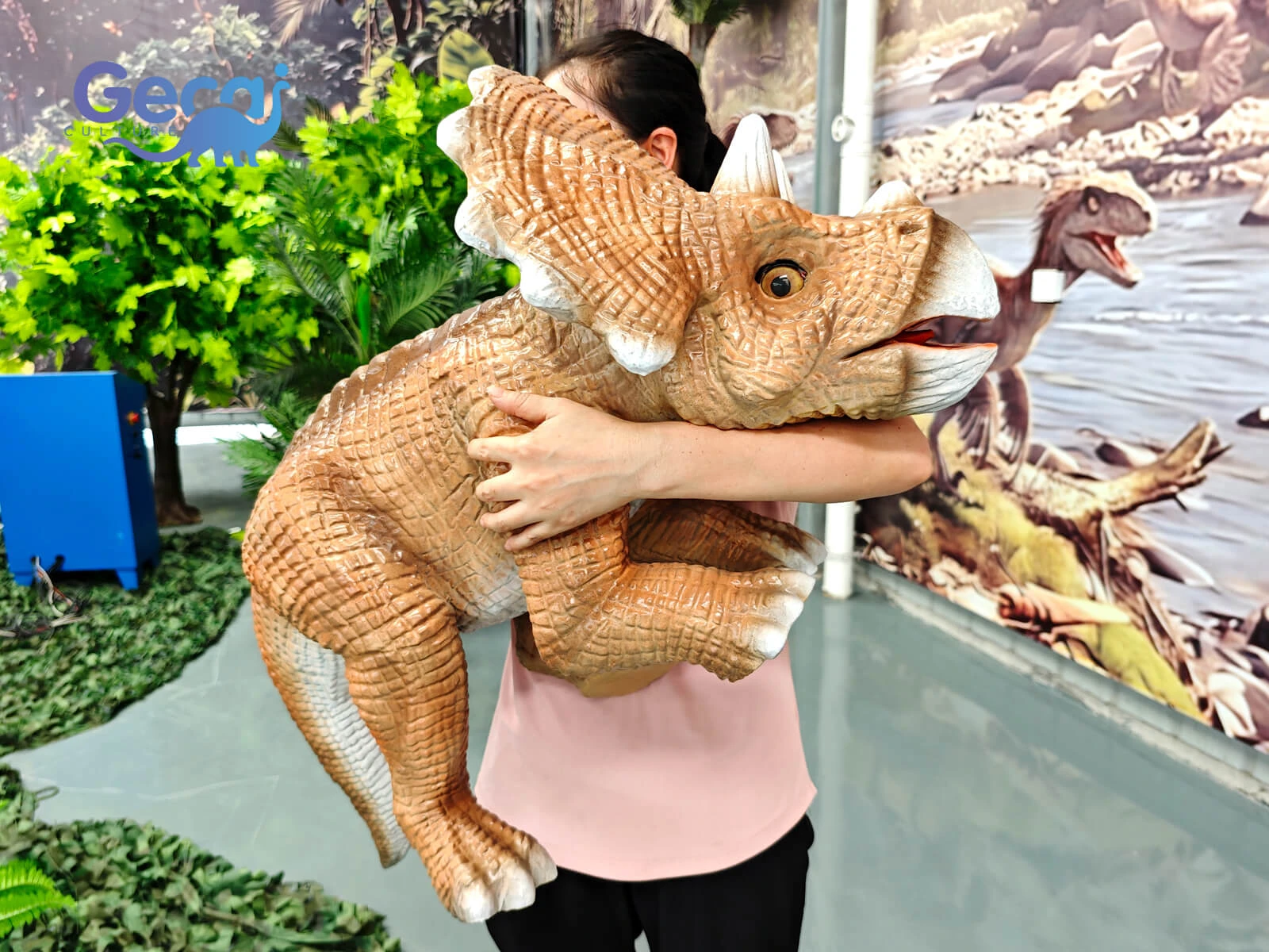 Interactive Triceratops Puppet for Theme Parks
