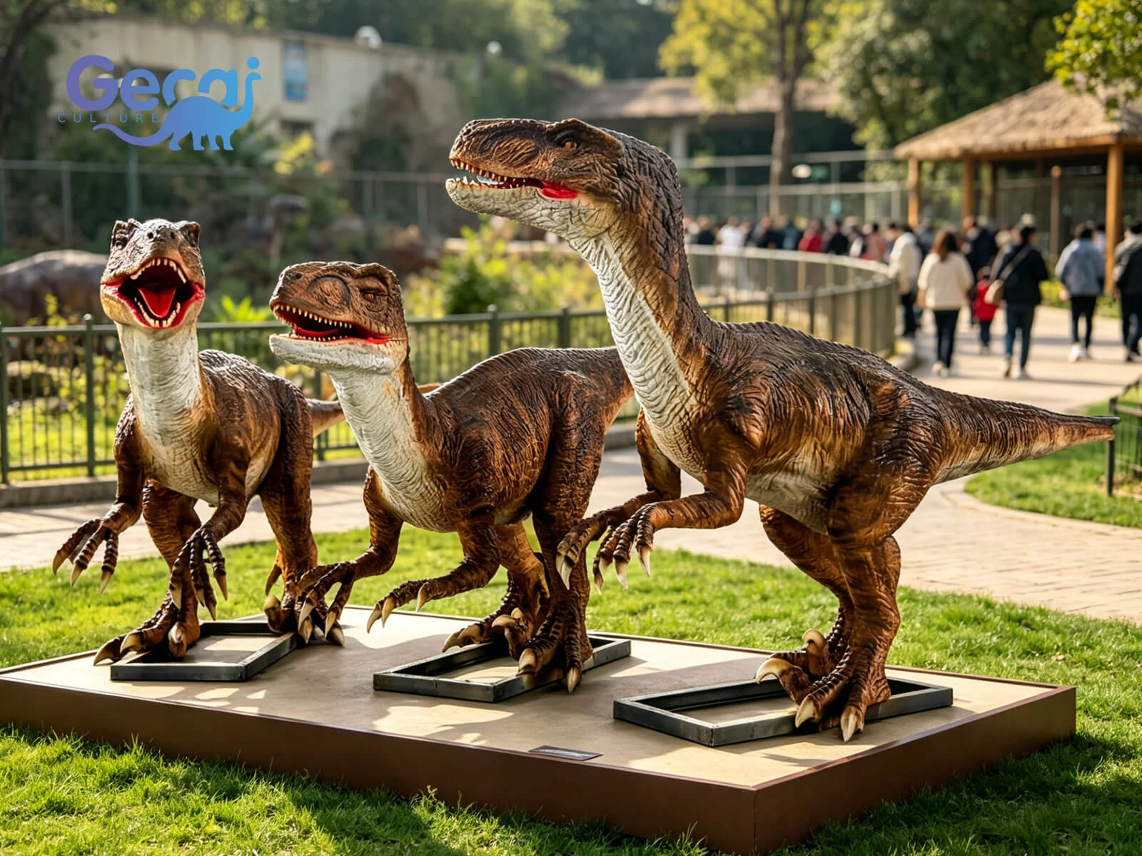 Realistic Animatronic Velociraptor Dinosaur Set