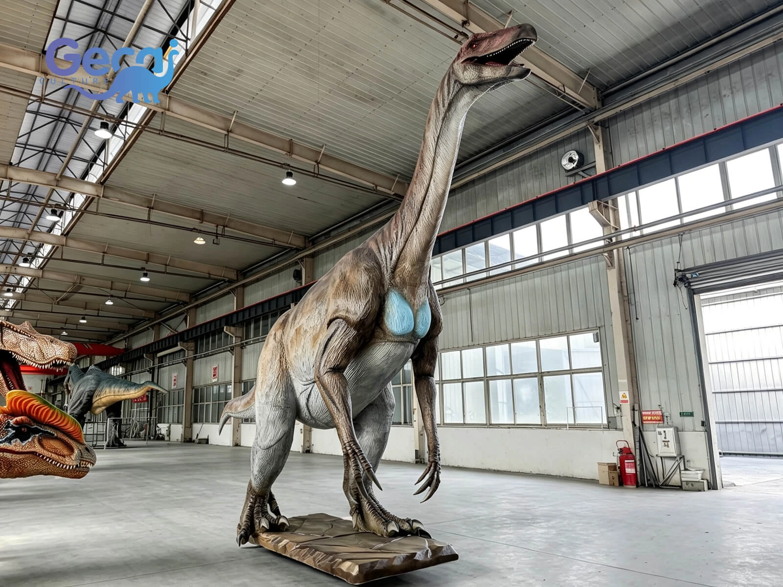 Giant animatronic Therizinosaurus for outdoor display with realistic details and lifelike movements. Custom sizes and effects for parks and exhibitions.