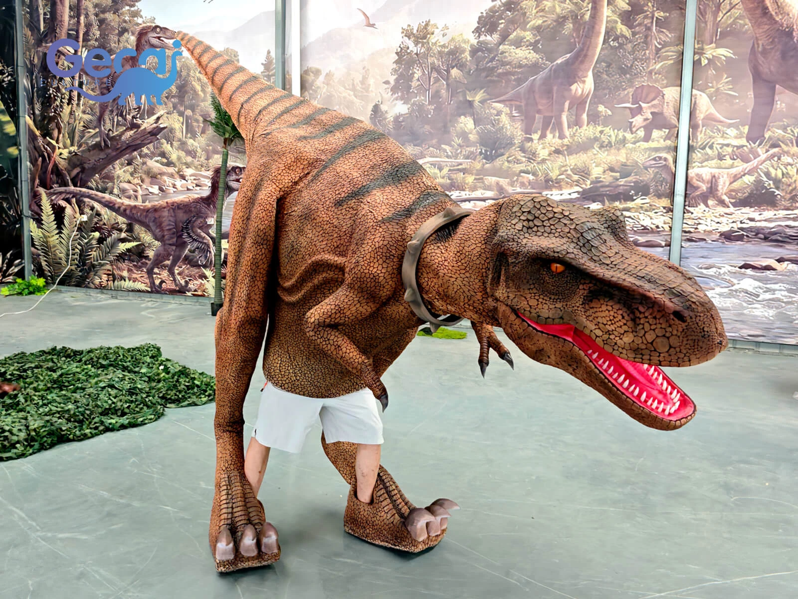 Realistic T-Rex Costume with Visible Legs