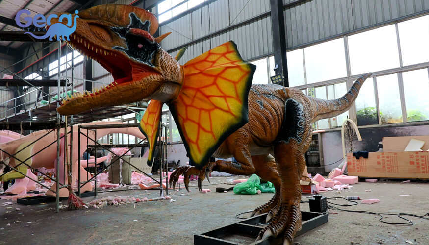 Life Size Animatronic Dilophosaurus Statue for Park-Animatronic ...