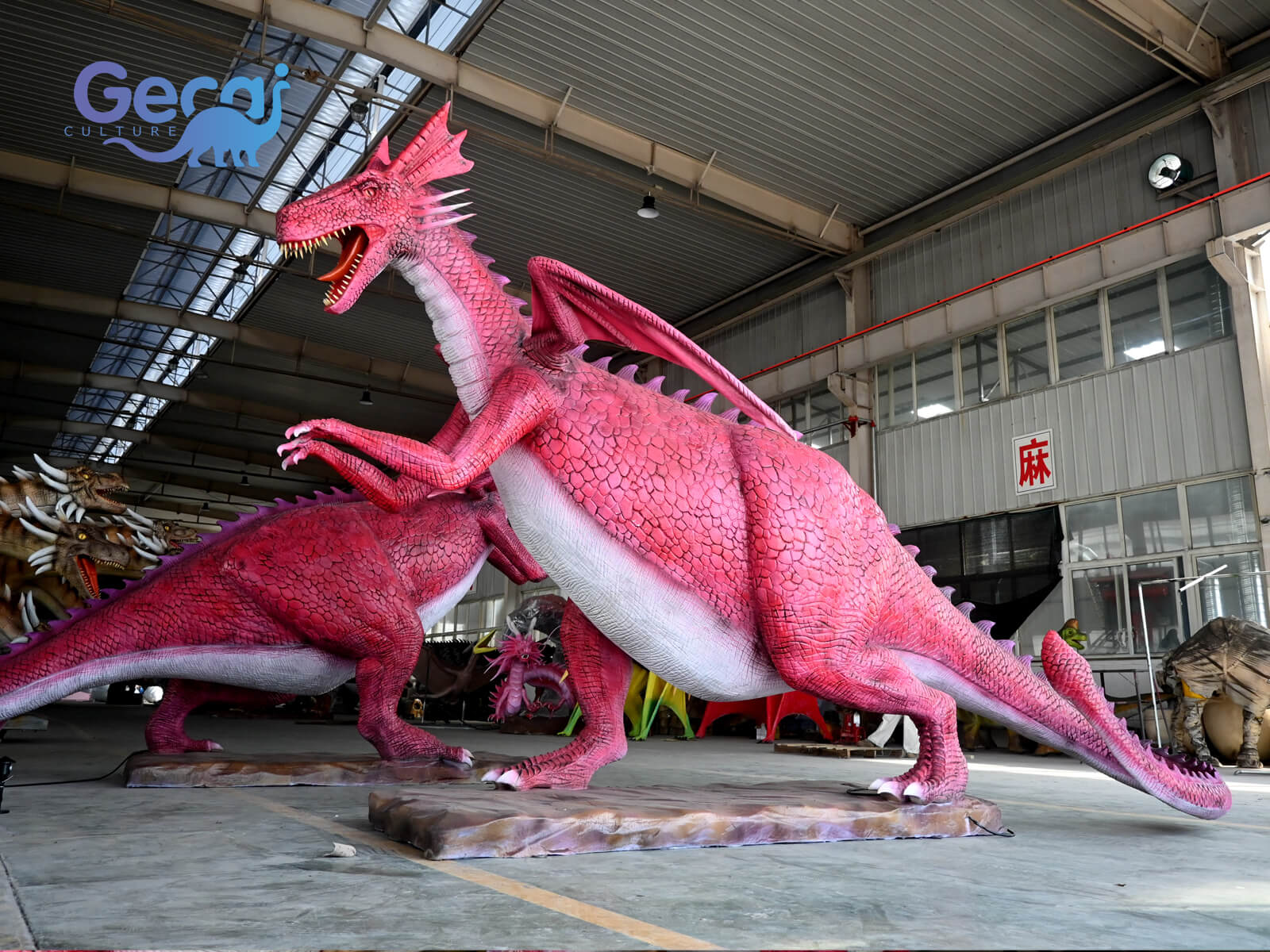 Large Red Dragon Animatronic Statue for Park