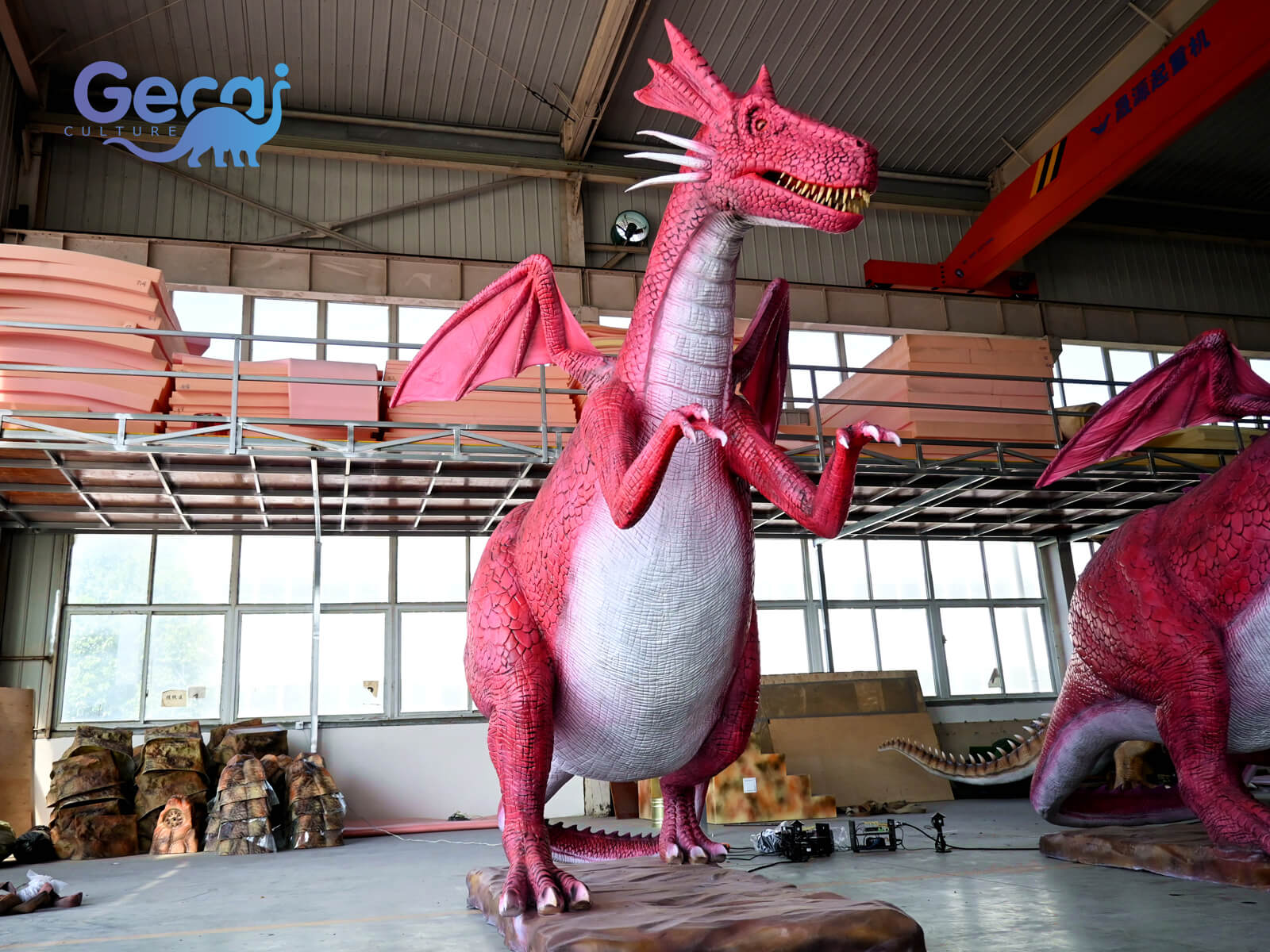 Large Red Dragon Animatronic Statue for Park