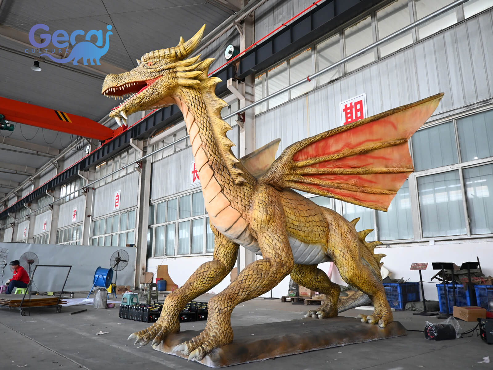 Giant Animatronic Brown Dragon for Park