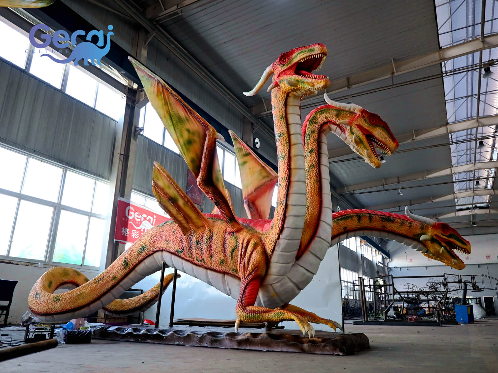 Three Head Sea Dragon Animatronic Statue for Sale