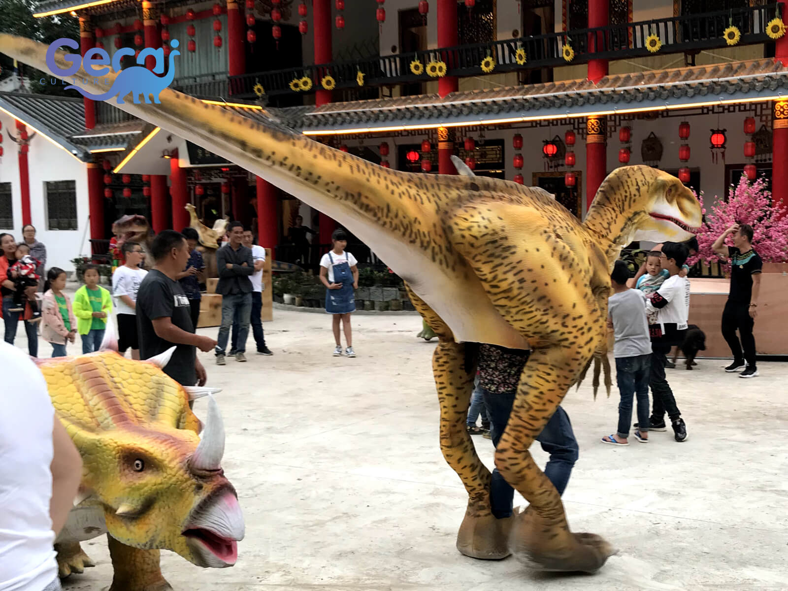 Realistic Visible Legs Raptor Dino Costume