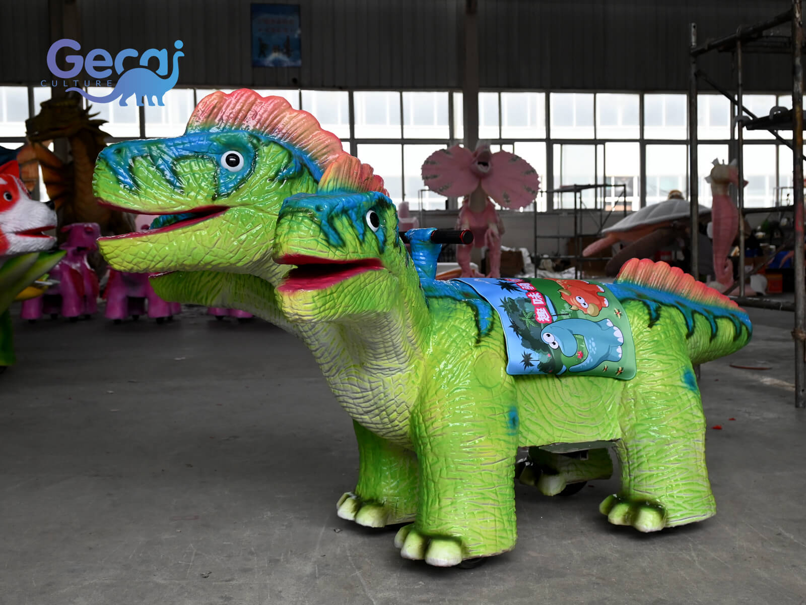 Green Three-headed Dragon Scooter for Park
