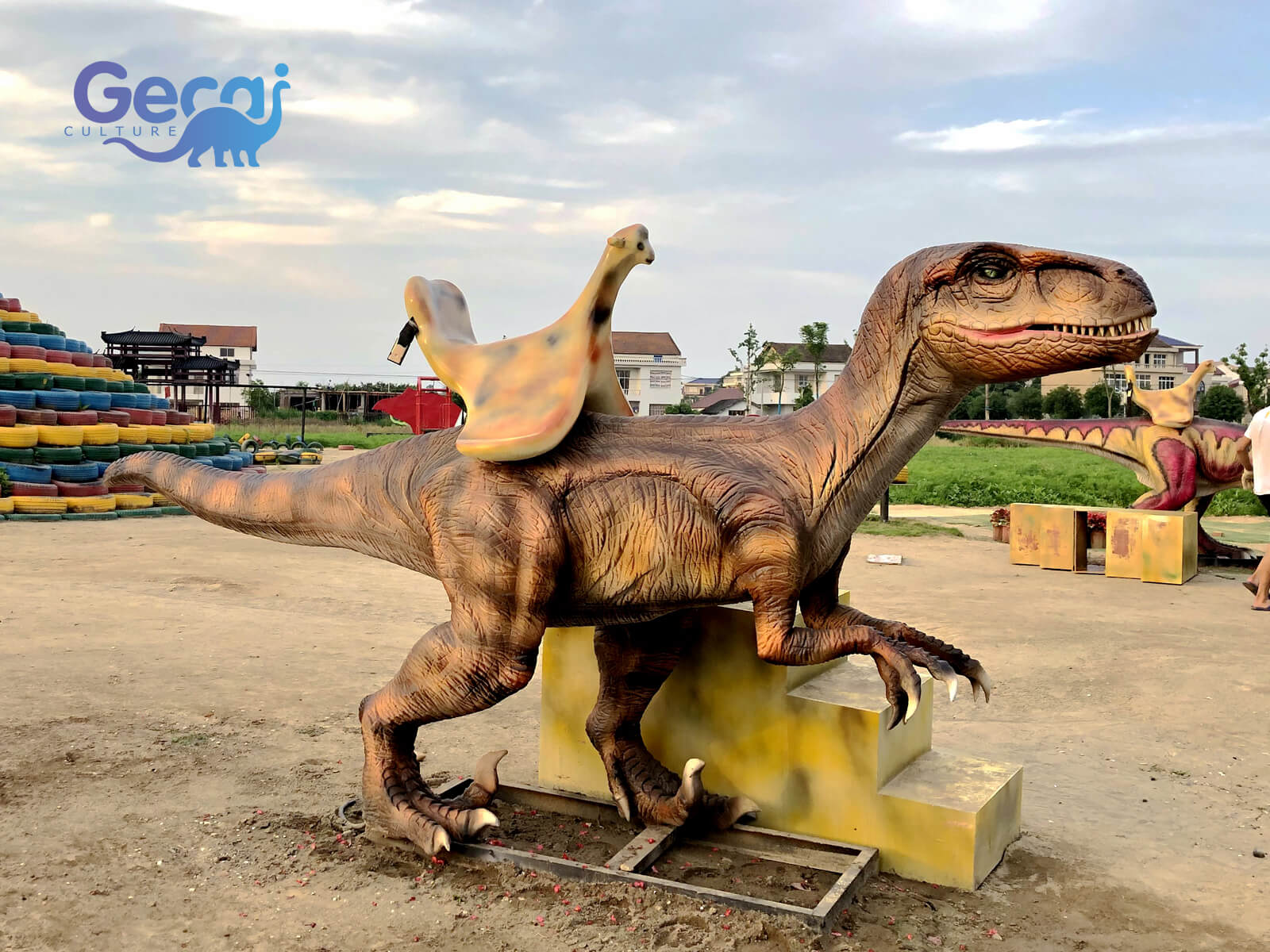 Animatronic Velociraptor Dinosaur Ride for Park