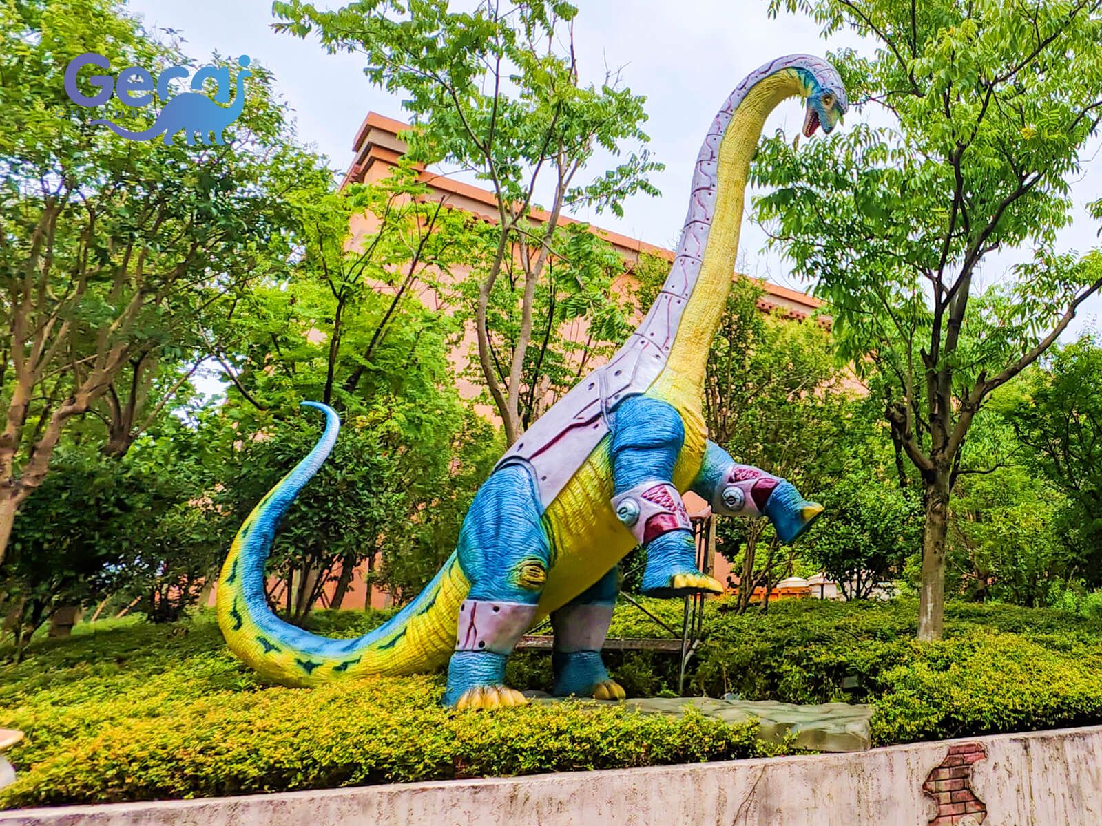 Giant Blue Animatronic Dinosaurs Mamenchisaurus for Theme Park