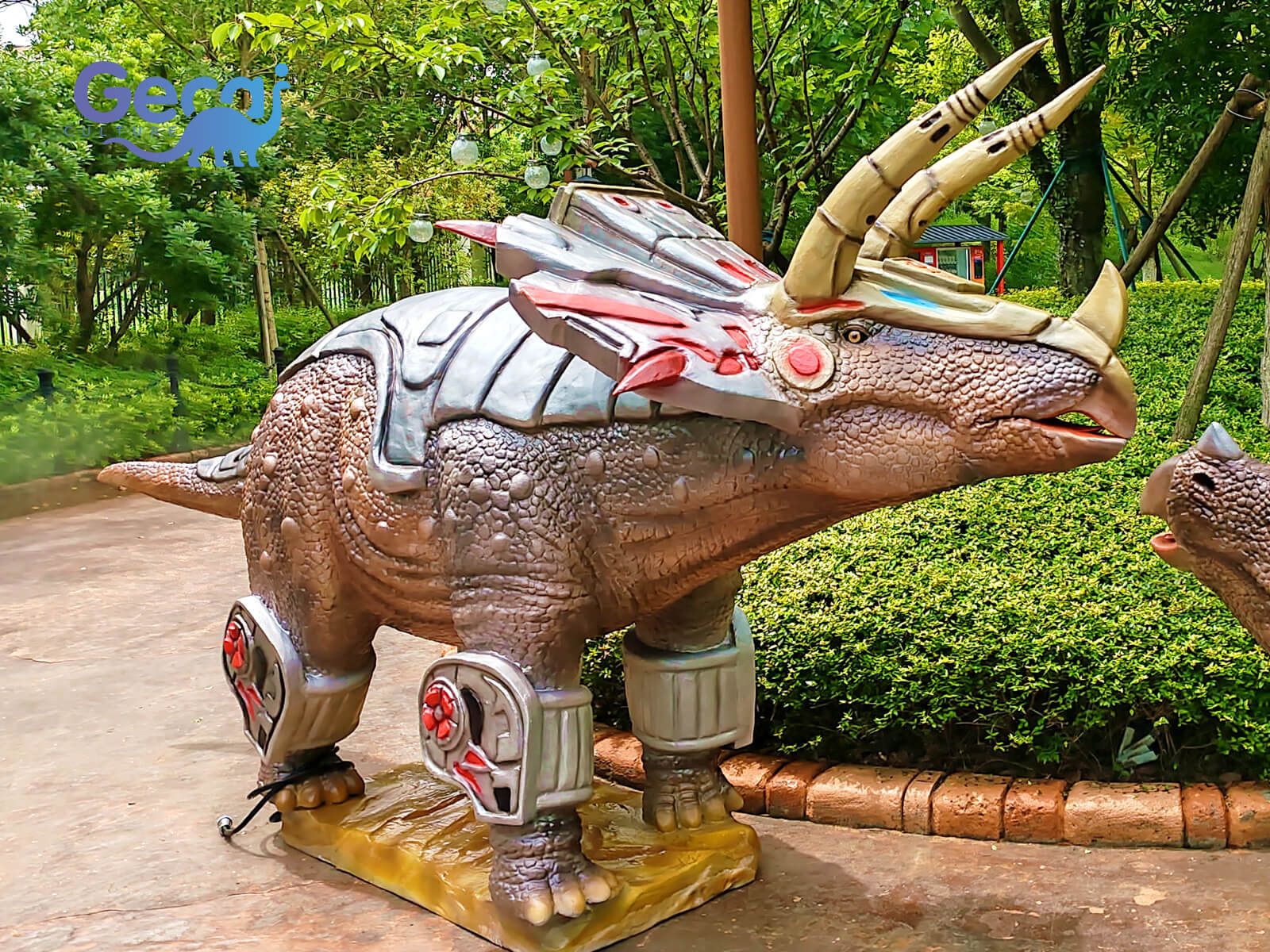 Custom Animatronic Dinosaurs Armored Triceratops Statue for Sale