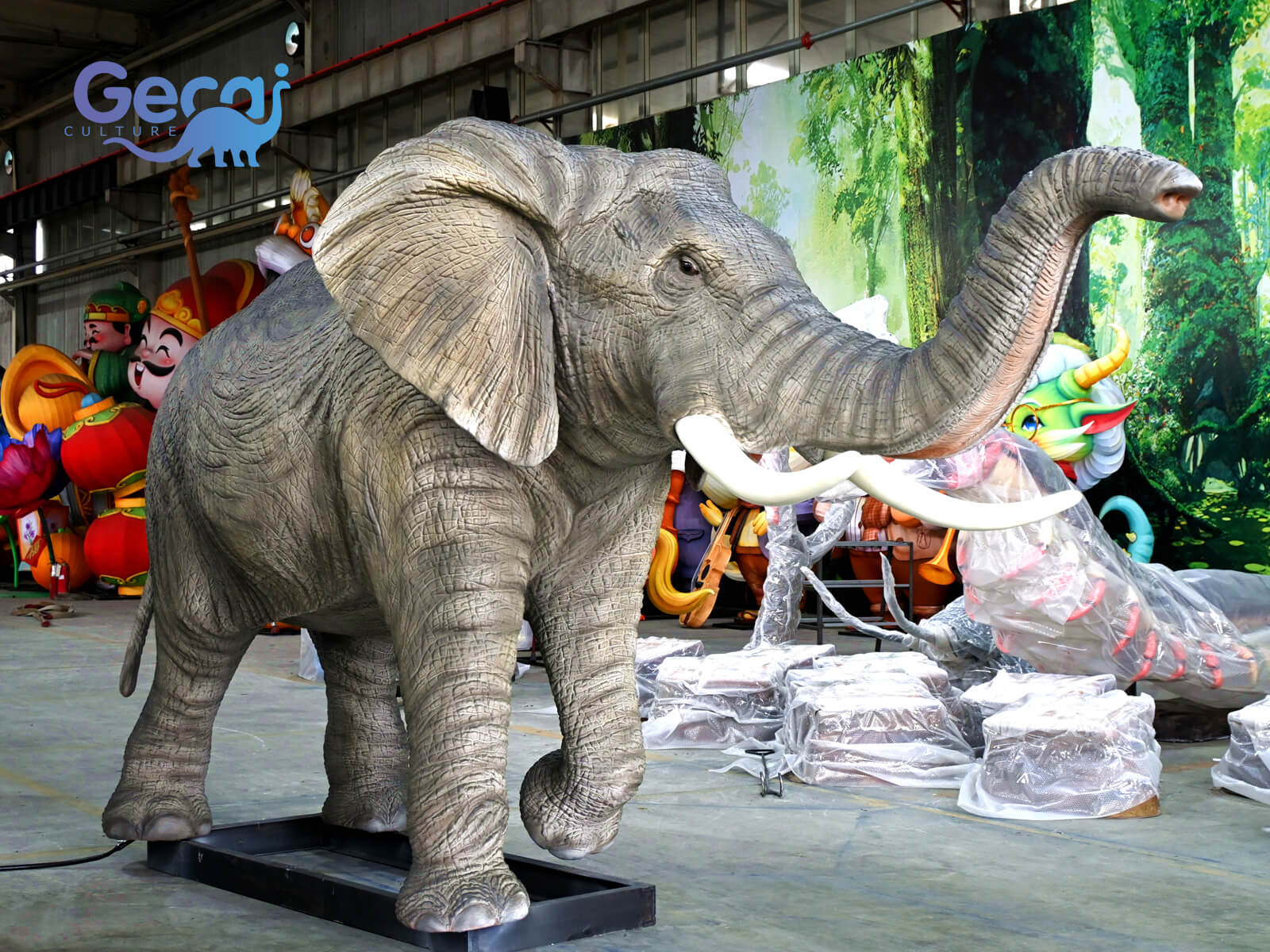 Lifelike Elephant Animatronic Decoration for Park