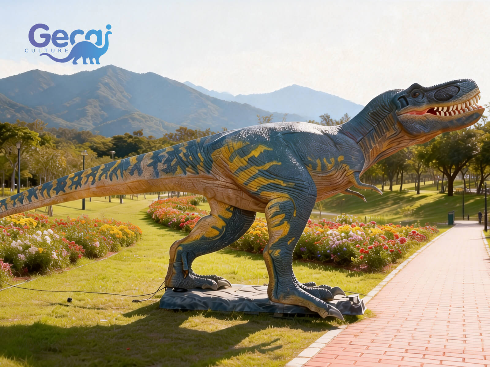 Realistic Animatronic Dinosaur T-Rex for Jurassic Theme Parks