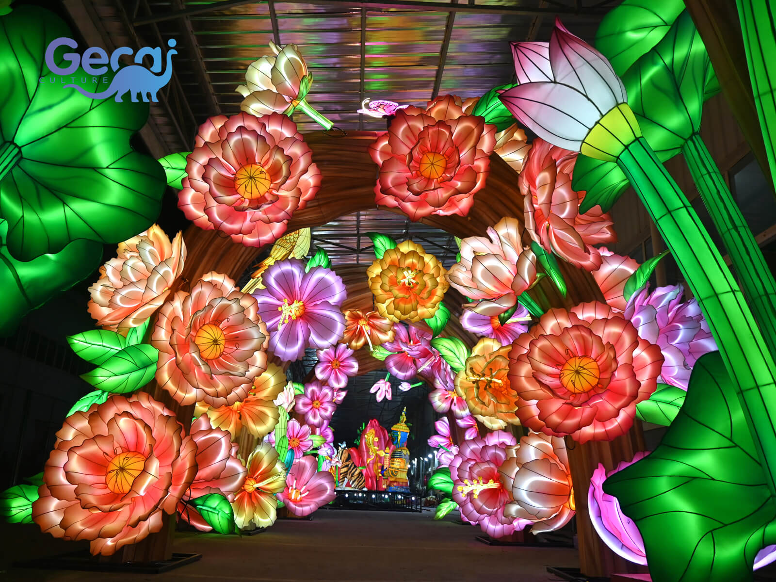 Floral-themed Lantern Passageway for Event