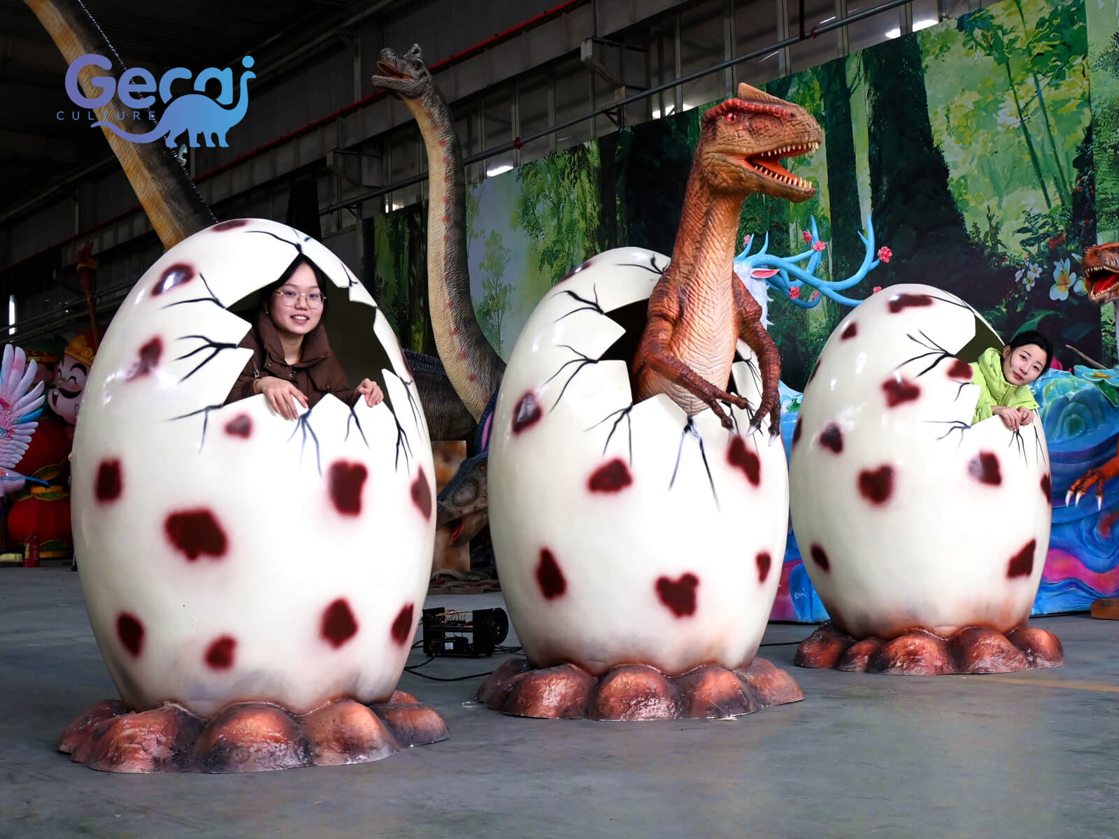 Interactive Dinosaur Eggs for Photo