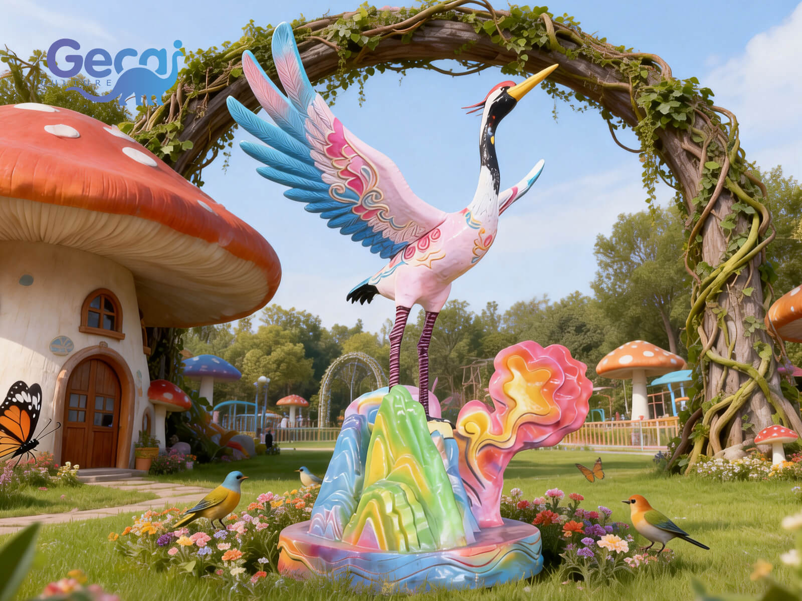 Custom Cartoon Animatronic Crane Model