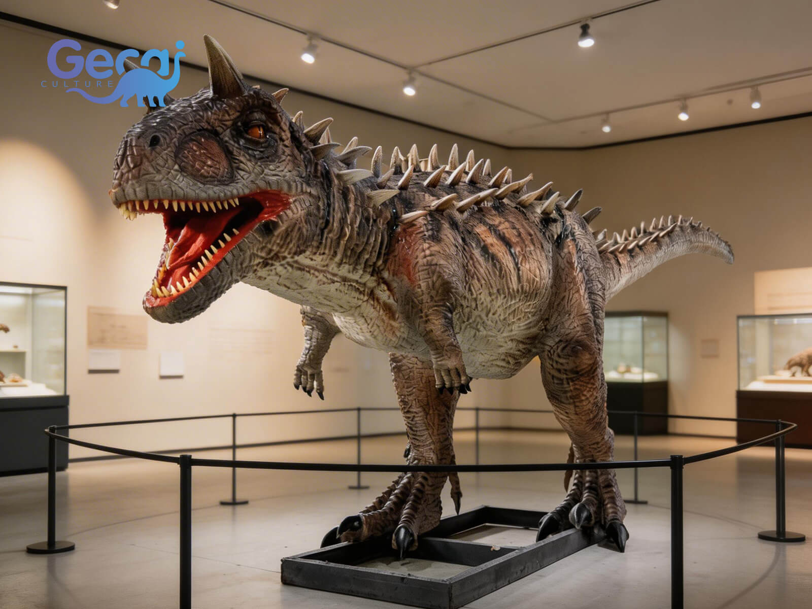Realistic Life Size Carnotaurus Animatronic Dinosaurs Statue
