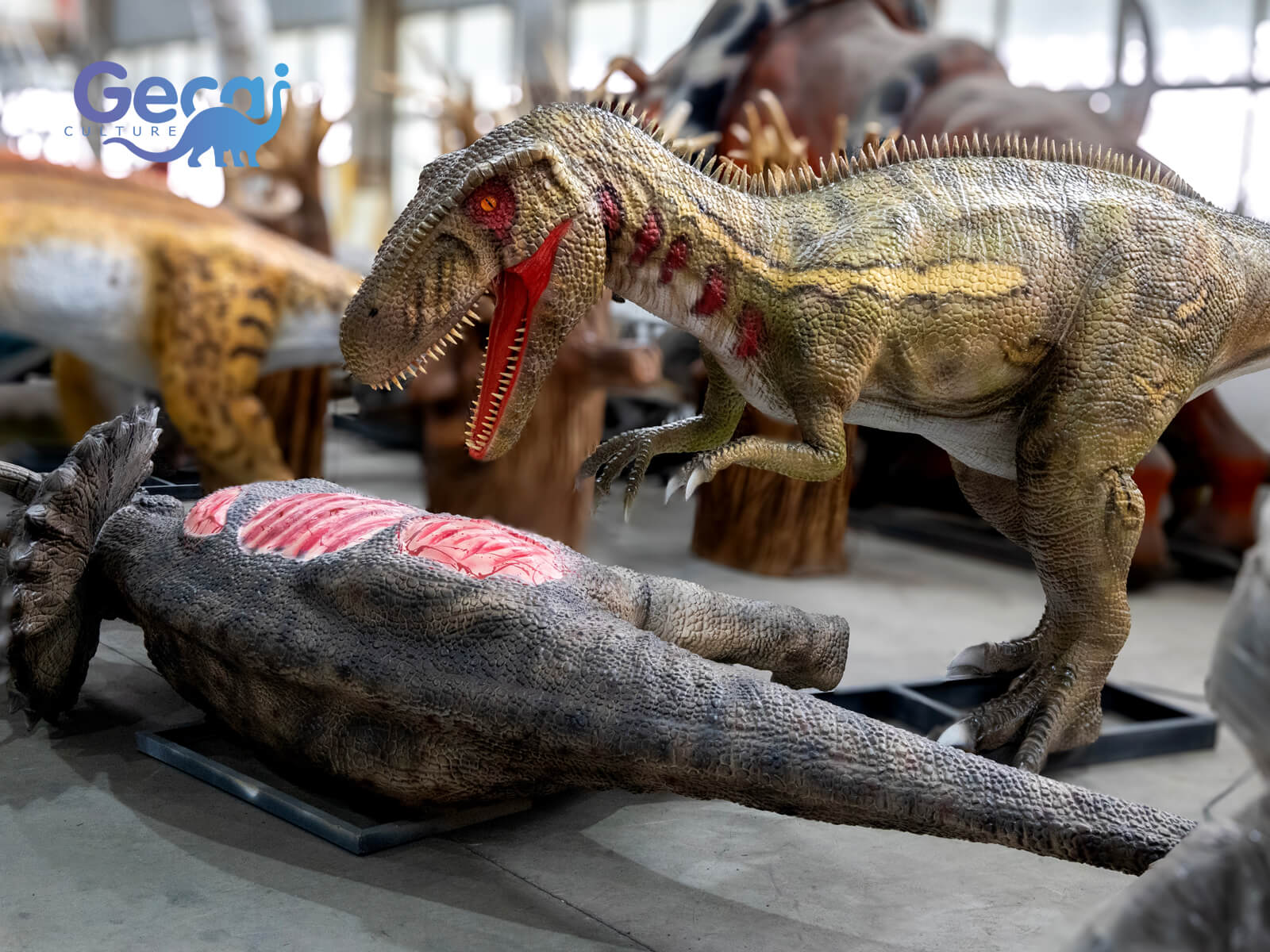 Animatronic Dinosaur Fighting Model for Museum