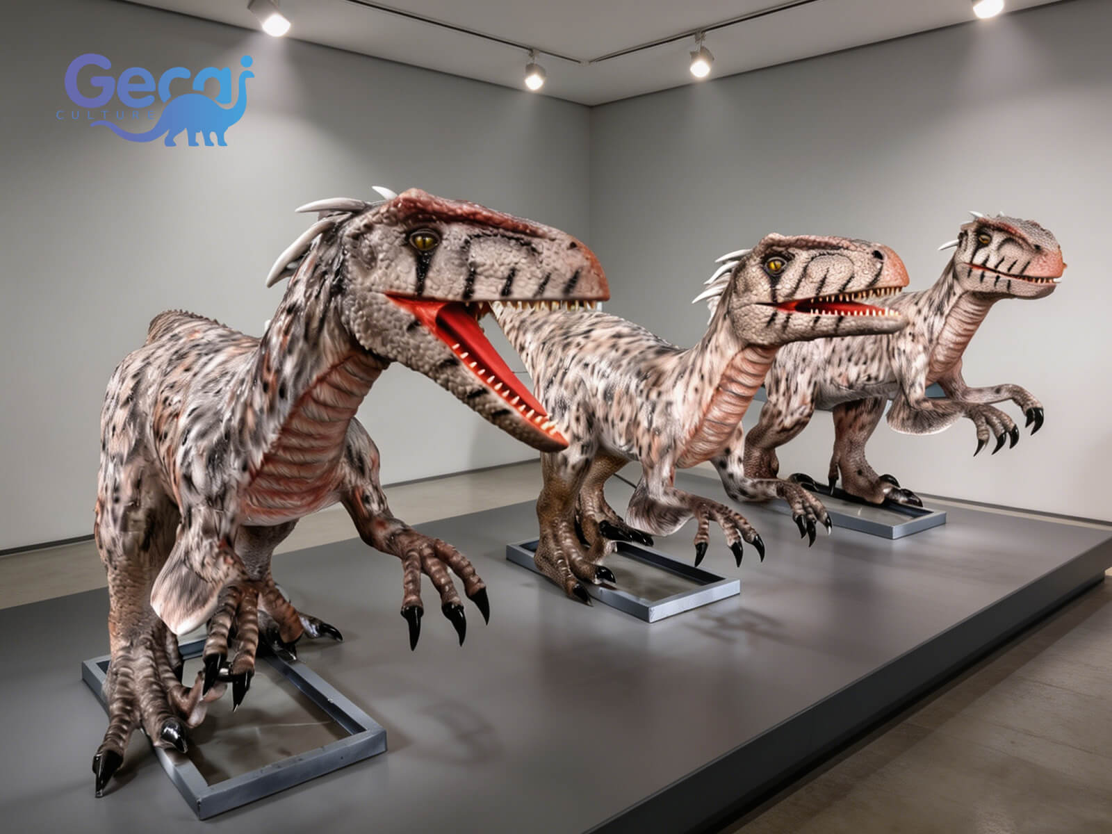 Feathered Raptor Animatronic Model Set