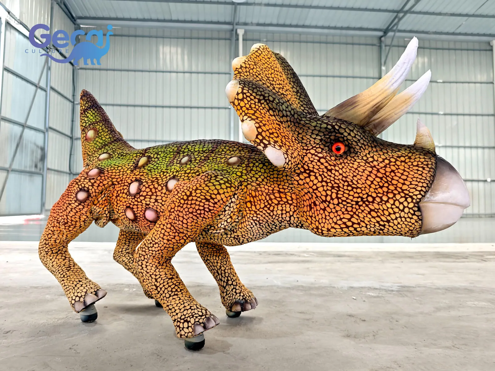 Brown Triceratops Robot for Event
