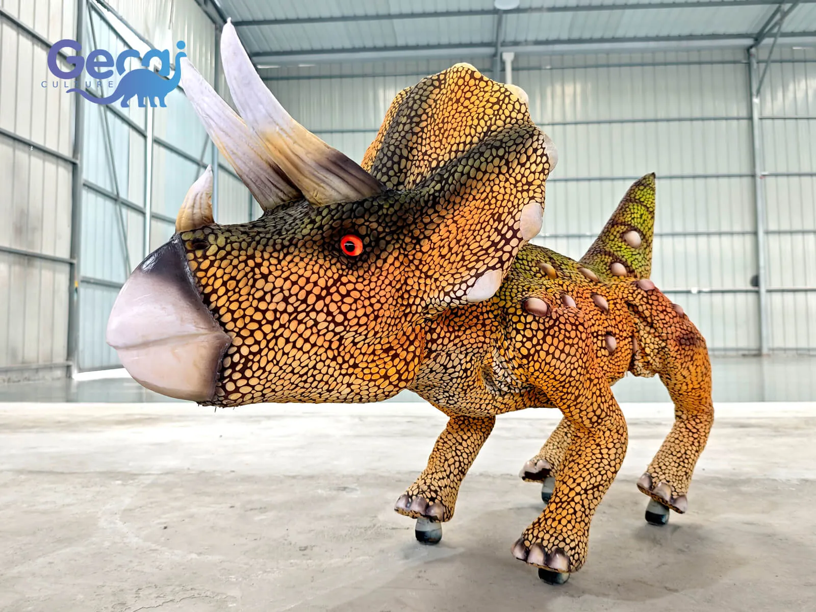 The Brown Triceratops Robot is a charming and interactive dinosaur attraction designed for events, exhibitions, shopping malls, and family entertainment venues. Featuring realistic brown tones, detailed textures, the iconic three-horned frill, and smooth robotic movements, this model brings the beloved Triceratops to l...