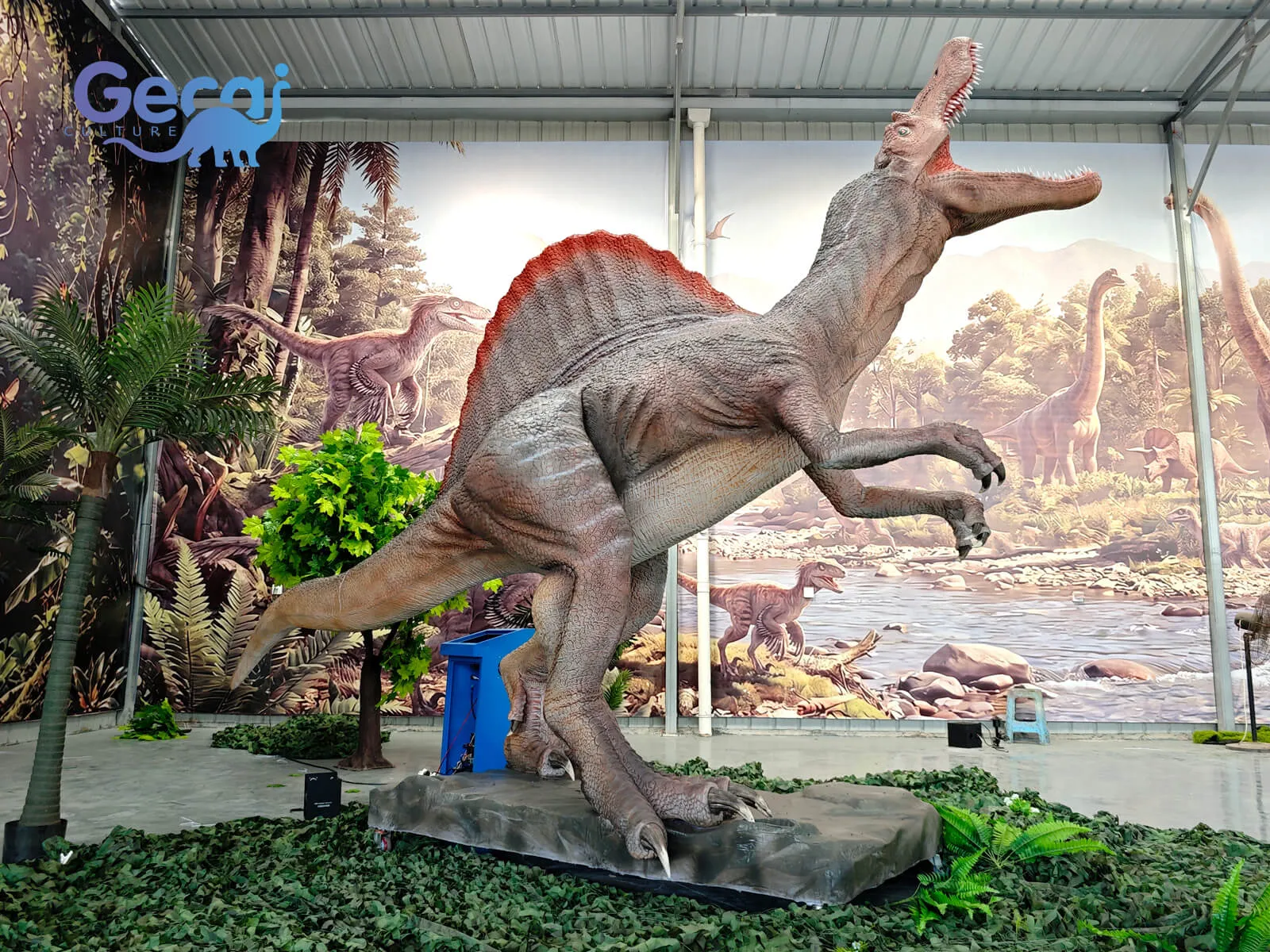 The Realistic Animatronic Spinosaurus with Servo Motor is a premium dinosaur attraction designed for theme parks, museums, and immersive exhibitions. Featuring the Spinosaurus's iconic sail-shaped bac...