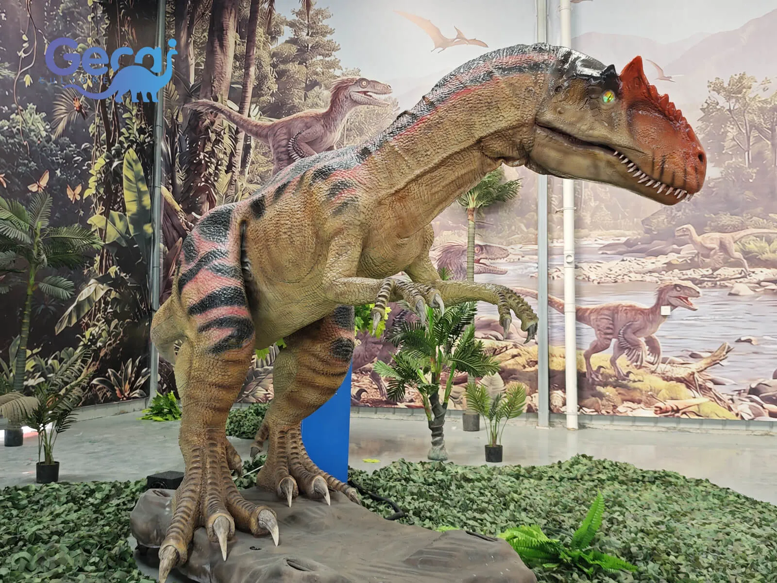 The High Standard Animatronic Allosaurus is a premium dinosaur attraction designed for theme parks, museums, exhibitions, and educational venues. Featuring the Allosaurus's distinctive skull, muscular...