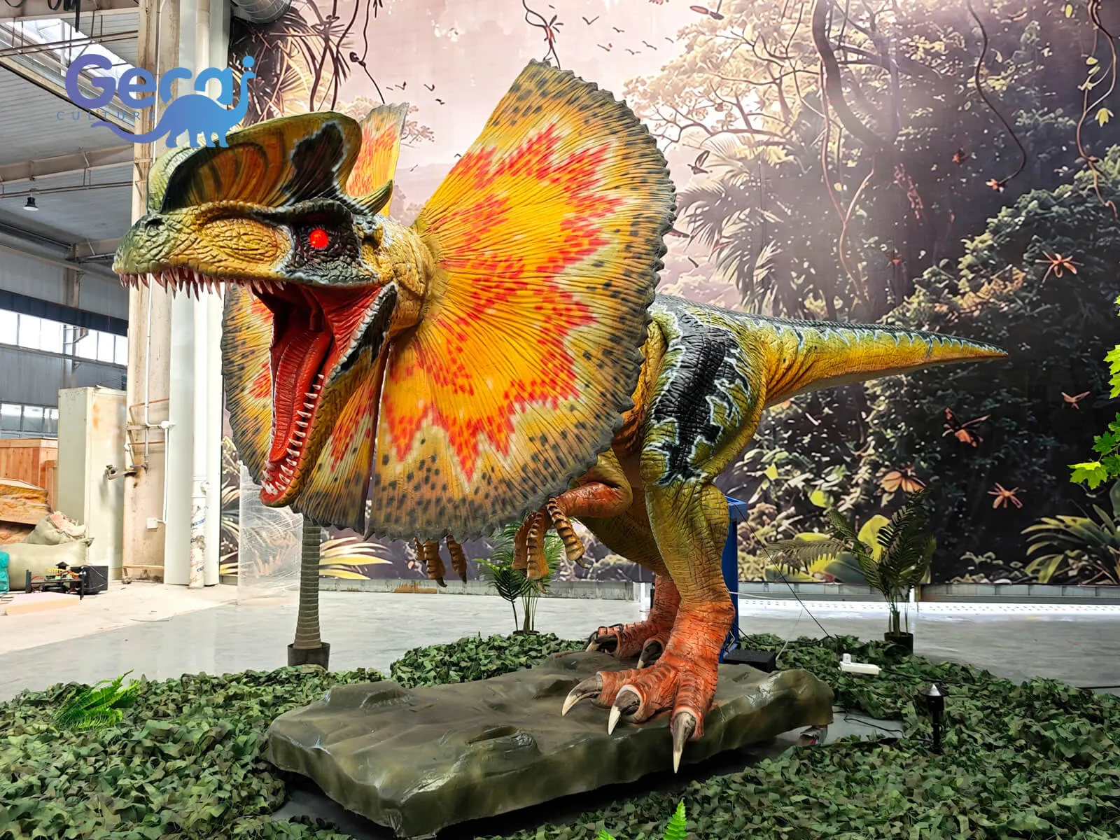 The High Standard Animatronic Dilophosaurus is a premium dinosaur attraction designed for theme parks, museums, exhibitions, and educational venues. Featuring the Dilophosaurus's distinctive twin head...