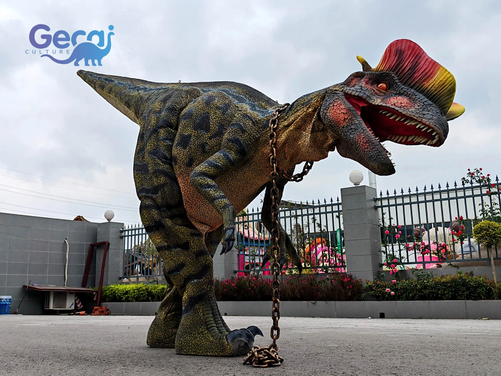 The Life Size Realistic Dilophosaurus Costume is a highly detailed, wearable suit designed to resemble the prehistoric dinosaur. It features lifelike textures, colors, and movements, creating an immersive experience for entertainment, educational events, and themed attractions. The costume typically includes animatroni...