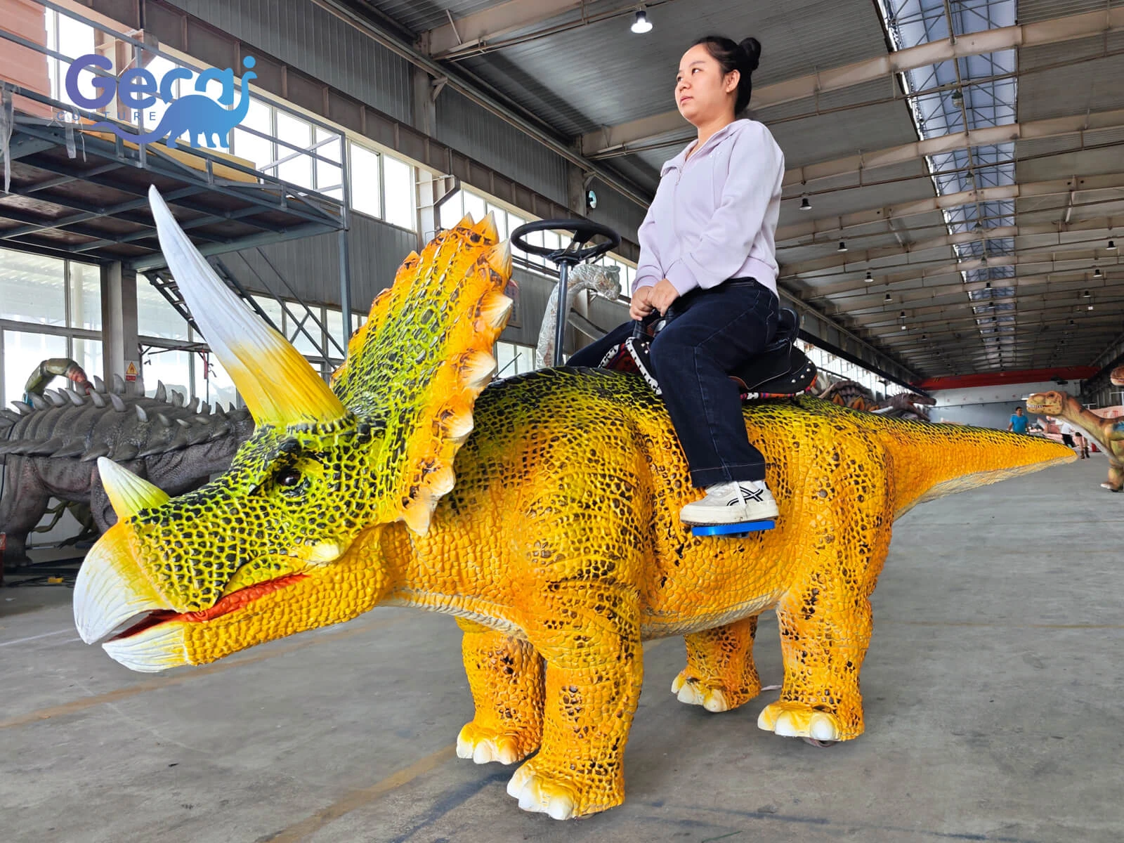 Custom Walking Triceratops Ride for Park