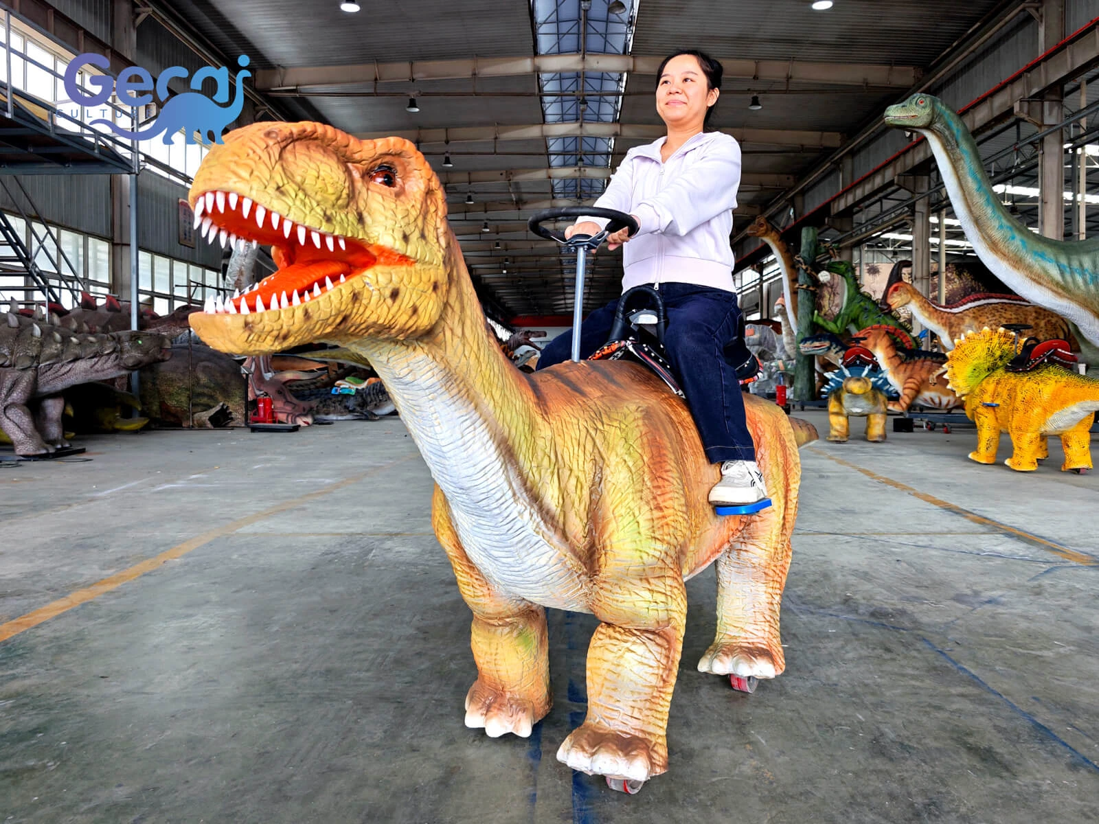 Rideable Walking T-Rex Dinosaur for Amusement Parks